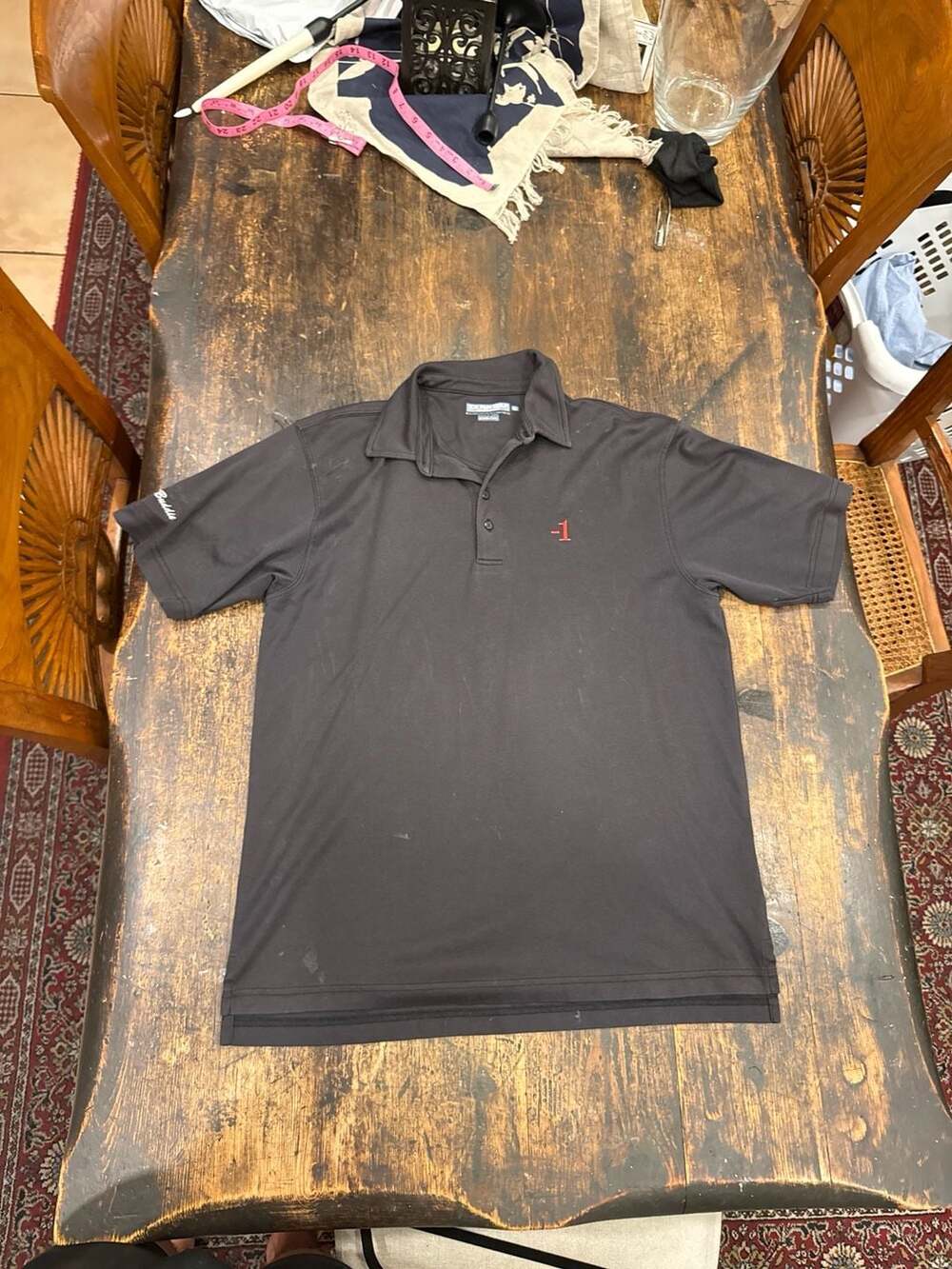 Eversole Run E.V. Run Golf EVR-DRI Black Pima Cotton Blend Polo Shirt Size L